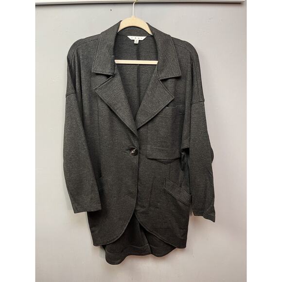 CAbi Jackets & Blazers - Cabi Lisbon Ponte knit Topper jacket Womens Small Gray Career Neutral Minimalist